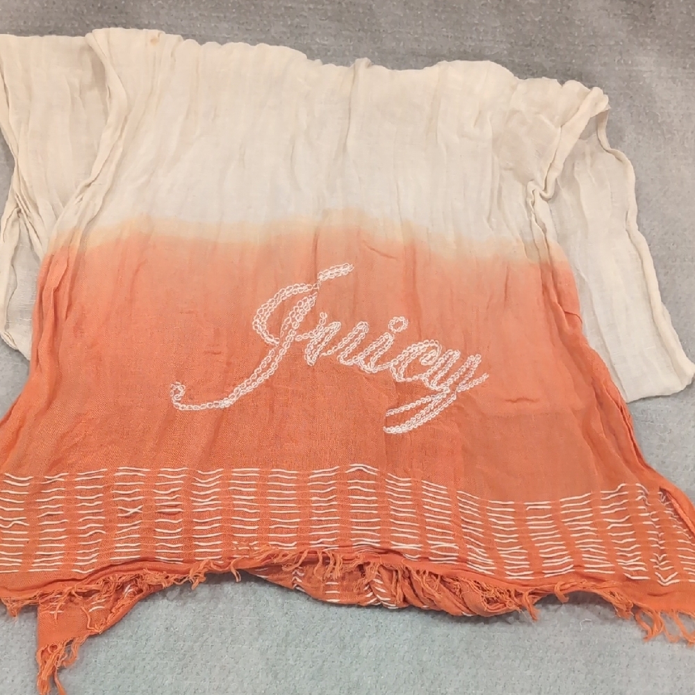 Juicy Couture Orange and Cream Scarf